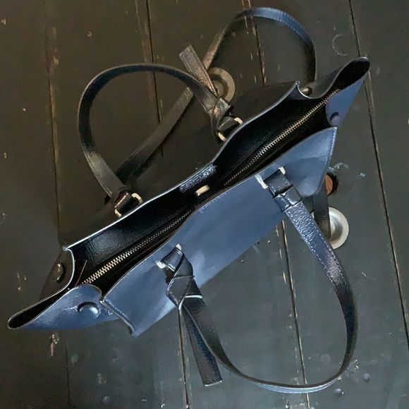 NWOT ZARA Navy Blue Handbag w/ Shoulder Strap - Picture 7 of 16